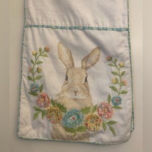 Cynthia Rowley Embroidered Rabbit Floral Table Runner 100% Polyester Easter